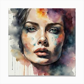 Watercolor Of A Woman 4 Canvas Print