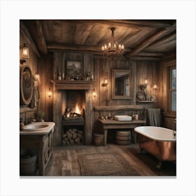 Rustic Bathroom art Canvas Print