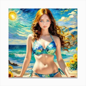 Girl In A Bikinidgg Canvas Print