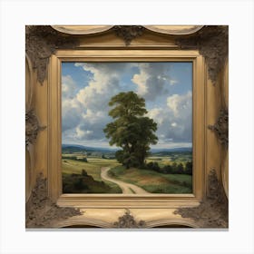 Landscape With Tree Canvas Print