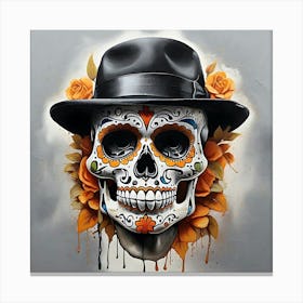 Day Of The Dead Skull 2 Canvas Print