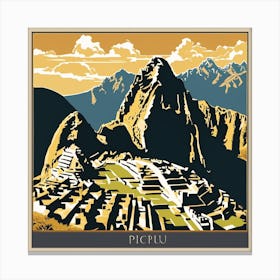 Machu Picchu Peru Travel Poster Peru Wall Art Canvas Print