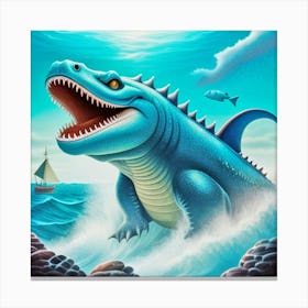 Dinosaurs In The Sea 1 Canvas Print