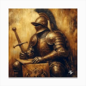 Golden Knight In Full Armor Copy Canvas Print
