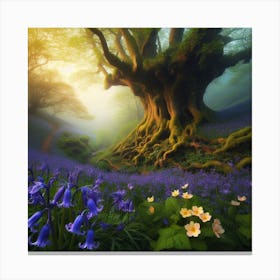 Bluebells In The Forest 10 Canvas Print