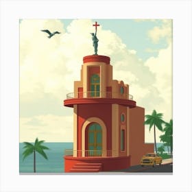 Church On The Beach Canvas Print