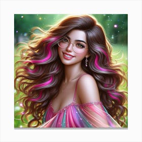 Girl With Long Hair 11 Canvas Print