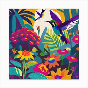 Hummingbirds In The Garden Canvas Print