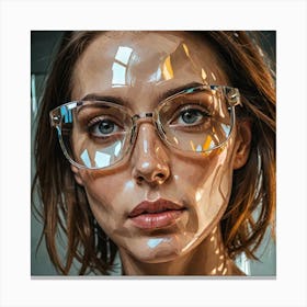 Abstract Art Of Woman Made With Reflected Glasses 3730373788 Canvas Print