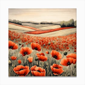 Poppies flowers 5 Canvas Print