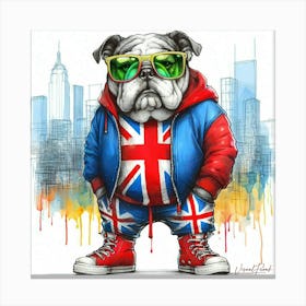 Hip Hop British Bulldog III. Canvas Print
