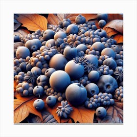 Berries And Leaves Canvas Print