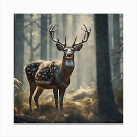 Deer In The Forest 72 Canvas Print
