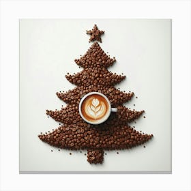 Coffee Beans Christmas Tree 1 Canvas Print