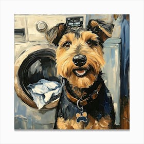 Laundry Airedale 16 Canvas Print