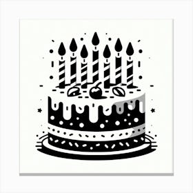 Birthday Cake With Candles 2 Canvas Print