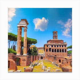 Roman Ruins In Rome 1 Canvas Print