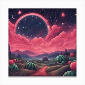 The Stars Twinkle Above You As You Journey Through The Watermelon Kingdom S Enchanting Night Skies, Canvas Print