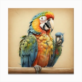 Colorful Parrots 3 Canvas Print