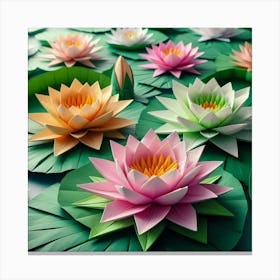 Origami Water Lilies Canvas Print