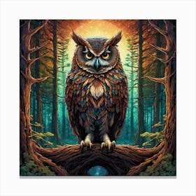 Owl In The Forest 38 Canvas Print