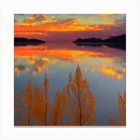 Sunset Over Lake 1 Canvas Print