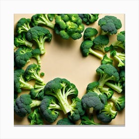 Broccoli In A Heart Shape Canvas Print