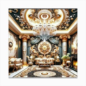 Rococo Living Room Canvas Print