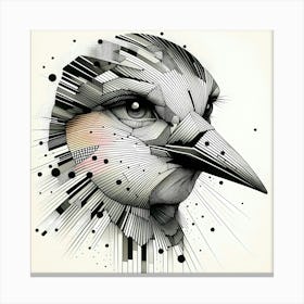 Creative Human Bird Head Drawing - Wild Bird Artwork 118 Canvas Print