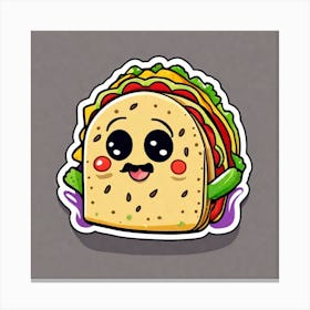 Taco Sticker Canvas Print