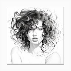 Curly Haired Girl Canvas Print