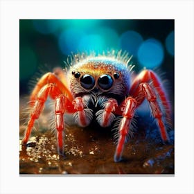 Firefly Anthropomorphic, Cute, Spider, Water Spider, Highly Detailed, Whimsical, Adorable, Fantasy, (3) Canvas Print