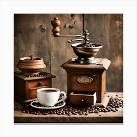 Coffee Grinder With Coffee Beans 2 Canvas Print