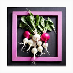 Radish As A Frame (14) Canvas Print