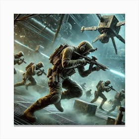 Martian Rangers Deploying Behind Enemy Lines Canvas Print