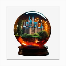 Castle In A Snow Globe Canvas Print