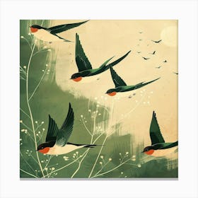 Swallows In Flight Canvas Print