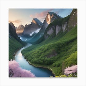 Chinese Landscape Painting Canvas Print