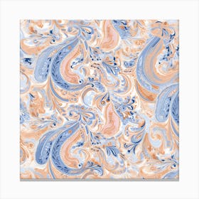 Blue And Pink Paisley Canvas Print