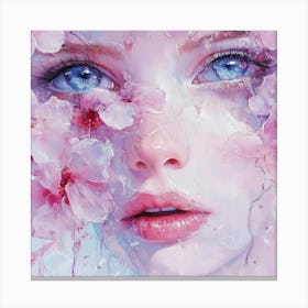 Cherry Blossoms Girl Canvas Print