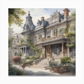 Hostres 1991 Watercolor Canvas Print