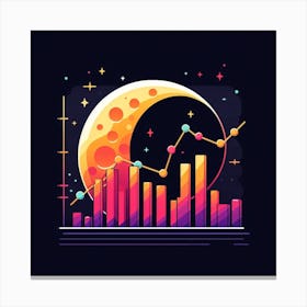 Moon And Stars Vector Illustration Canvas Print
