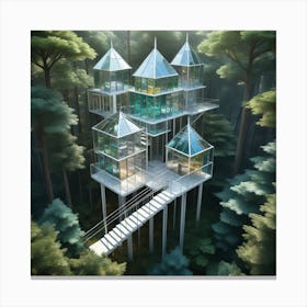 Casitas En El Bosque Canvas Print