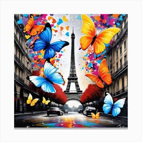 Paris With Butterflies 31 Canvas Print