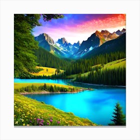 Lake In The Mountains 14 Canvas Print