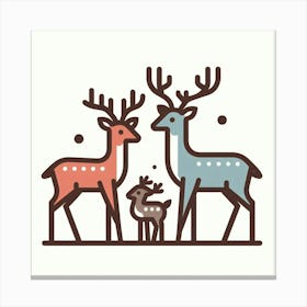 Family Of Deer Canvas Print