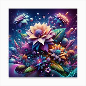 Psychedelic Flowers Canvas Print