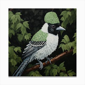 Ohara Koson Inspired Bird Painting Cardinal 2 Square Canvas Print