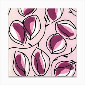 Seed Pods Square Magenta Canvas Print