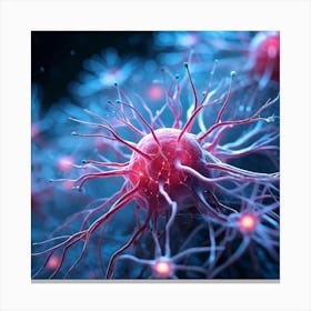 A Head Like 3d Render Nucleoli Luminescing In An Intricate Network Of Neural Connections Depicts A (2) Canvas Print